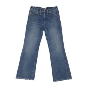 Madewell Jeans Women's 29 Cali Demi Boot Stretch Blue Denim Raw Hem inseam 26"
